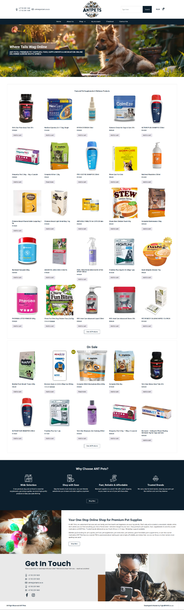 ANT Pets website preview