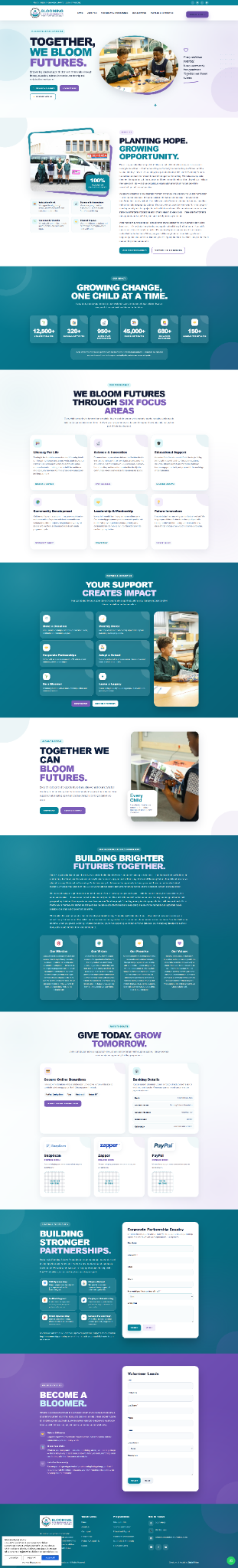 Blooming Futures Foundation website preview