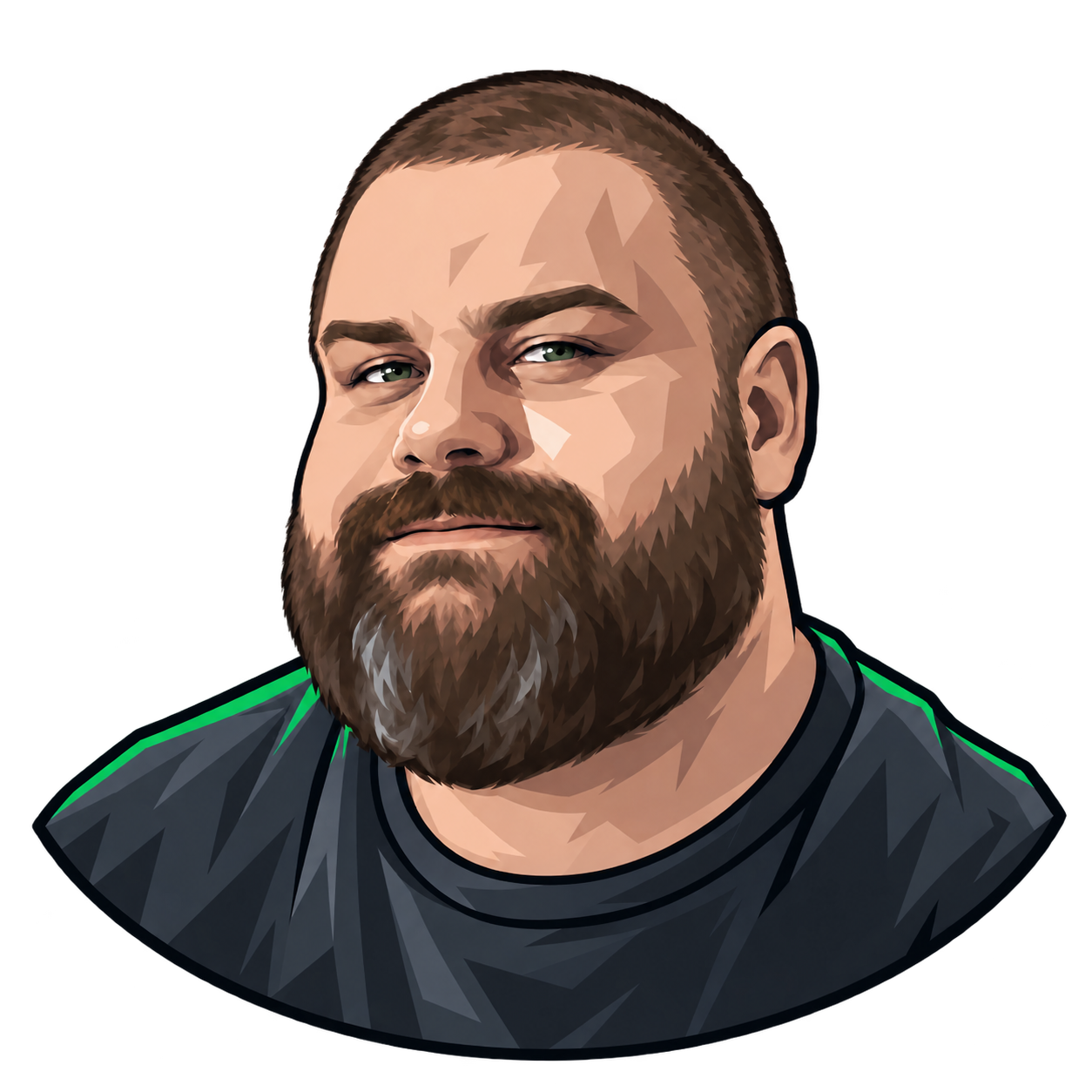 Illustrated portrait of Charl, founder of Digital Rhino